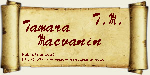 Tamara Mačvanin vizit kartica